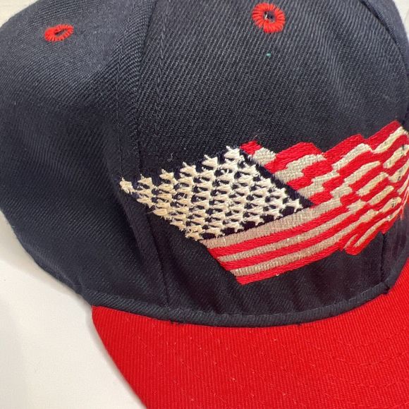 Vintage 90s CHP USA 50 Star Flag Embroidered Trucker Hat Cap SnapBack Trucker - Picture 6 of 16